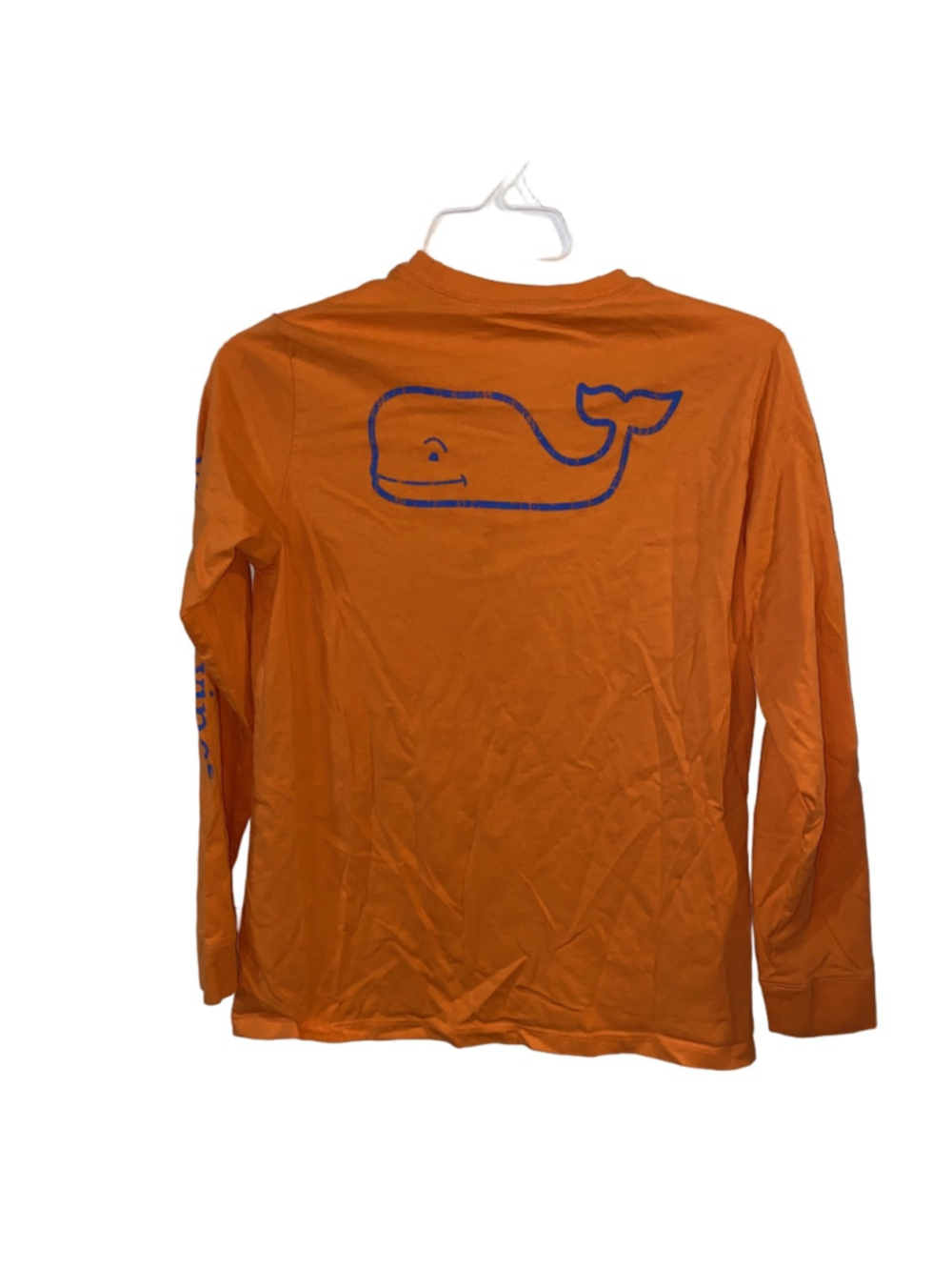 Boys Vineyard Vines Long Sleeve Pocket Tee 100% Cotton L Orange Blue - Picture 2 of 4